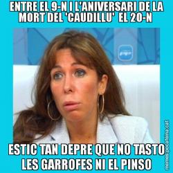 ENTRE EL 9-N I L'ANIVERSARI DE LA MORT DEL 'CAUDILLU'  EL 20-N  ESTIC TAN DEPRE QUE NO TASTO LES GARROFES NI EL PINSO
