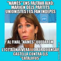 "NAMÉS" ENS FALTAVA AIXÒ: MARXEN DELS PARTITS UNIONISTES I ES FAN INDEPES AL FINAL "NAMÉS" QUEDAREM L'ICETA EN RIVERA I JO PER DEFENSAR CASTELLA CONTRA ELS "CATALUFUS"