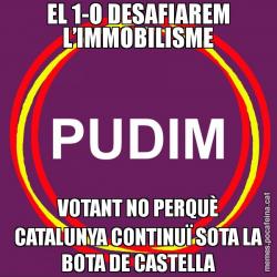 EL 1-O DESAFIAREM L’IMMOBILISME VOTANT NO PERQUÈ CATALUNYA CONTINUÏ SOTA LA BOTA DE CASTELLA