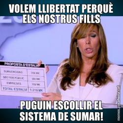 VOLEM LLIBERTAT PERQUÈ ELS NOSTRUS FILLS PUGUIN ESCOLLIR EL SISTEMA DE SUMAR!