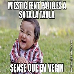 M'ESTIC FENT PAJILLES A SOTA LA TAULA SENSE QUE EM VEGIN