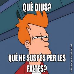 QUÈ DIUS? QUÈ HE SUSPÈS PER LES FALTES?