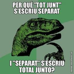 PER QUÉ "TOT JUNT" S'ESCRIU SEPARAT I "SEPARAT" S'ESCRIU TOTAL JUNTO?