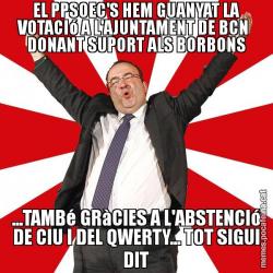 EL PPSOEC'S HEM GUANYAT LA VOTACIó A L'AJUNTAMENT DE BCN  DONANT SUPORT ALS BORBONS ...TAMBé GRàCIES A L'ABSTENCIó DE CIU I DEL QWERTY... TOT SIGUI DIT