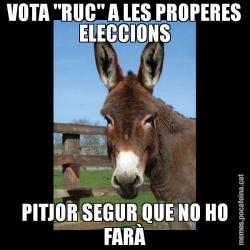 VOTA "RUC" A LES PROPERES ELECCIONS PITJOR SEGUR QUE NO HO FARÀ