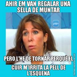 AHIR EM VAN REGALAR UNA SELLA DE MUNTAR PERO L'HE DE TORNAR PERQUÈ EL CUIR M'IRRITA LA PELL DE L'ESQUENA