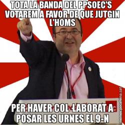 TOTA LA BANDA DEL PPSOEC'S  VOTAREM A FAVOR DE QUE JUTGIN L'HOMS PER HAVER COL·LABORAT A POSAR LES URNES EL 9-N