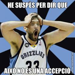 HE SUSPÈS PER DIR QUE AIXÒ NO ES UNA ACCEPCIÒ