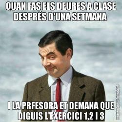 QUAN FAS ELS DEURES A CLASE DESPRÉS D'UNA SETMANA  I LA PRFESORA ET DEMANA QUE DIGUIS L'EXERCICI 1,2 I 3