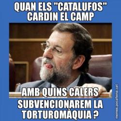 QUAN ELS "CATALUFOS" CARDIN EL CAMP AMB QUINS CALERS SUBVENCIONAREM LA TORTUROMÀQUIA ?