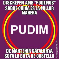 DISCREPEM AMB “PODEMOS” SOBRE QUINA ÉS LA MILLOR MANERA DE MANTENIR CATALUNYA SOTA LA BOTA DE CASTELLA