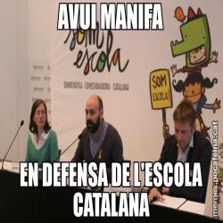 AVUI MANIFA EN DEFENSA DE L'ESCOLA CATALANA