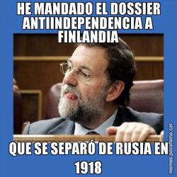 HE MANDADO EL DOSSIER ANTIINDEPENDENCIA A FINLANDIA QUE SE SEPARÓ DE RUSIA EN 1918