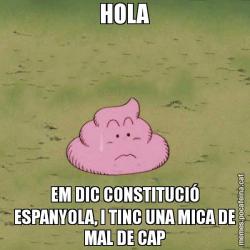 HOLA EM DIC CONSTITUCIÓ ESPANYOLA, I TINC UNA MICA DE MAL DE CAP