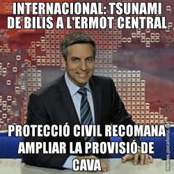 INTERNACIONAL: TSUNAMI DE BILIS A L'ERMOT CENTRAL PROTECCIÓ CIVIL RECOMANA AMPLIAR LA PROVISIÓ DE CAVA