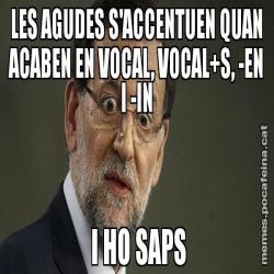 LES AGUDES S'ACCENTUEN QUAN ACABEN EN VOCAL, VOCAL+S, -EN I -IN  I HO SAPS