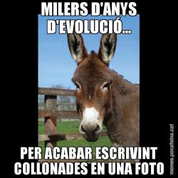 MILERS D'ANYS D'EVOLUCIÓ... PER ACABAR ESCRIVINT COLLONADES EN UNA FOTO