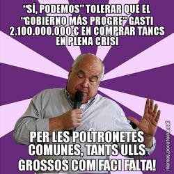 “SÍ, PODEMOS” TOLERAR QUE EL “GOBIERNO MÁS PROGRE” GASTI 2.100.000.000 € EN COMPRAR TANCS EN PLENA CRISI PER LES POLTRONETES COMUNES, TANTS ULLS GROSSOS COM FACI FALTA!
