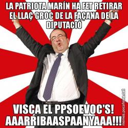 LA PATRIOTA MARÍN HA FET RETIRAR EL LLAÇ GROC DE LA FAÇANA DE LA DIPUTACIÓ VISCA EL PPSOEVOC'S! AAARRIBAASPAANYAAA!!!