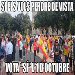 SI ELS VOLS PERDRE DE VISTA VOTA “SÍ” L’1 D’OCTUBRE