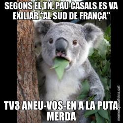 SEGONS EL TN, PAU CASALS ES VA EXILIAR “AL SUD DE FRANÇA” TV3 ANEU-VOS-EN A LA PUTA MERDA