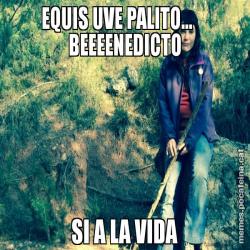 EQUIS UVE PALITO...     BEEEENEDICTO SI A LA VIDA