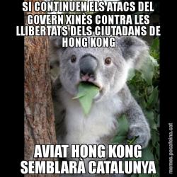 SI CONTINUEN ELS ATACS DEL GOVERN XINÈS CONTRA LES LLIBERTATS DELS CIUTADANS DE HONG KONG AVIAT HONG KONG SEMBLARÀ CATALUNYA