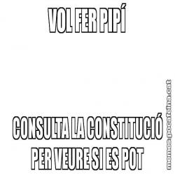 VOL FER PIPÍ CONSULTA LA CONSTITUCIÓ PER VEURE SI ES POT