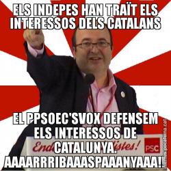 ELS INDEPES HAN TRAÏT ELS INTERESSOS DELS CATALANS EL PPSOEC'SVOX DEFENSEM ELS INTERESSOS DE CATALUNYA. AAAARRRIBAAASPAAANYAAA!!