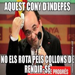 AQUEST CONY D'INDEPES NO ELS ROTA PELS COLLONS DE RENDIR-SE