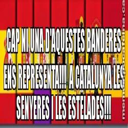 CAP NI UNA D'AQUESTES BANDERES ENS REPRESENTA!!!  A CATALUNYA LES SENYERES I LES ESTELADES!!!