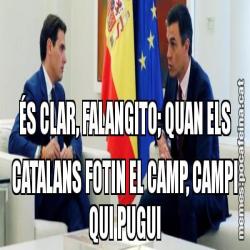 ÉS CLAR, FALANGITO; QUAN ELS CATALANS FOTIN EL CAMP, CAMPI QUI PUGUI
