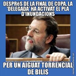 DESPRéS DE LA FINAL DE COPA, LA 'DELEGADA' HA ACTIVAT EL PLA D'INUNDACIONS PER UN AIGUAT TORRENCIAL DE BILIS