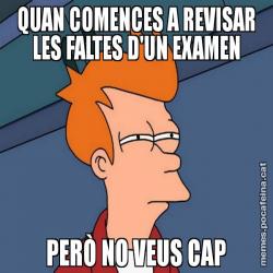 QUAN COMENCES A REVISAR LES FALTES D'UN EXAMEN PERÒ NO VEUS CAP