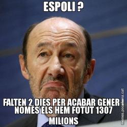 ESPOLI ? FALTEN 2 DIES PER ACABAR GENER I NOMÉS ELS HEM FOTUT 1307 MILIONS