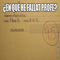 ¿EN QUÉ HE FALLAT PROFE?