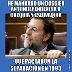 HE MANDADO UN DOSSIER ANTIINDEPENDENCIA A CHEQUIA Y ESLOVAQUIA QUE PACTARON LA SEPARACIÓN EN 1993