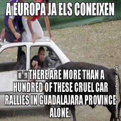 A EUROPA JA ELS CONEIXEN “THERE ARE MORE THAN A HUNDRED OF THESE CRUEL CAR RALLIES IN GUADALAJARA PROVINCE ALONE.