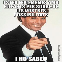 ESTEU FENT MEMES AMB ELEFANTS PER SOBRE DE LES VOSTRES POSSIBILITATS I HO SABEU