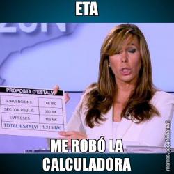 ETA ME ROBÓ LA CALCULADORA