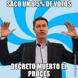 SACO UN 8.5% DE VOTOS DECRETO MUERTO EL PROCÈS