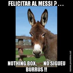 FELICITAR AL MESSI ? . . .  NOTHING BOX,       NO SIGUEU BURRUS !!