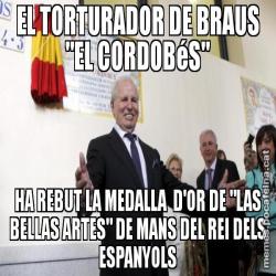 EL TORTURADOR DE BRAUS "EL CORDOBéS" HA REBUT LA MEDALLA  D'OR DE "LAS BELLAS ARTES" DE MANS DEL REI DELS ESPANYOLS