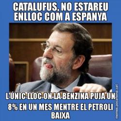 CATALUFUS, NO ESTAREU ENLLOC COM A ESPANYA L'ÚNIC LLOC ON LA BENZINA PUJA UN 8% EN UN MES MENTRE EL PETROLI BAIXA