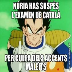 NÚRIA HAS SUSPÈS L'EXAMEN DE CATALÀ PER CULPA DELS ACCENTS MALEÏTS