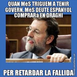QUAN MéS TRIGUEM A TENIR GOVERN, MéS DEUTE ESPANYOL COMPRARà EN DRAGHI PER RETARDAR LA FALLIDA