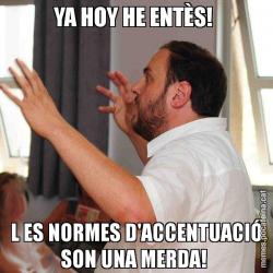 YA HOY HE ENTÈS!  L ES NORMES D'ACCENTUACIÓ SON UNA MERDA!