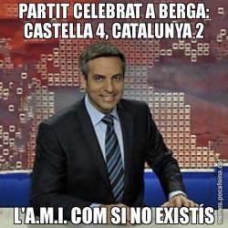 PARTIT CELEBRAT A BERGA: CASTELLA 4, CATALUNYA 2 L'A.M.I. COM SI NO EXISTÍS