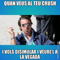 QUAN VEUS AL TEU CRUSH I VOLS DISIMULAR I VEURE'L A LA VEGADA