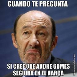 CUANDO TE PREGUNTA  SI CREE QUE ANDRE GOMES SEGUIRA EN EL NARÇA
